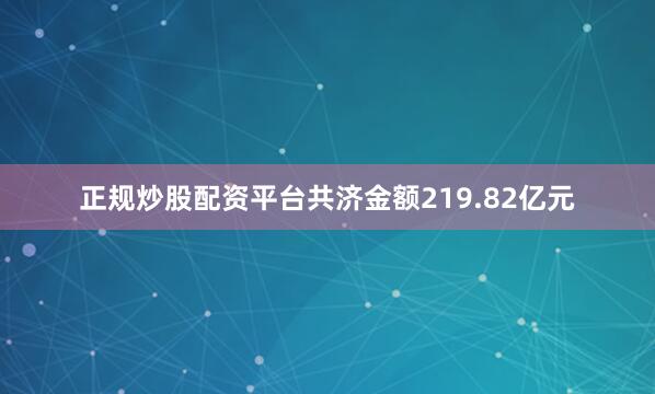 正规炒股配资平台共济金额219.82亿元